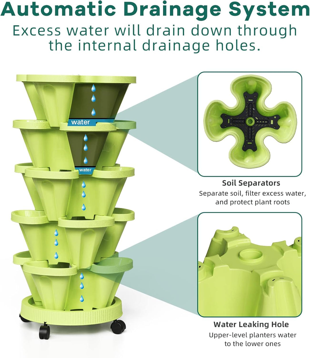 Lisslune | 6-Layer Vertical Plant Tower – Three-dimensional Flowering System for the Garden