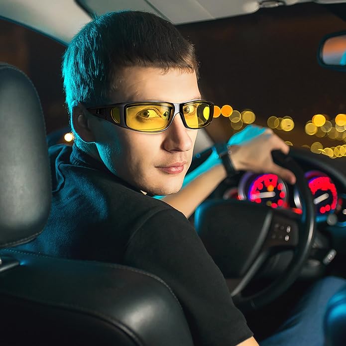 Lisslune | Jeremy Night Vision Polarised Driving Glasses – Anti-Glare Glasses for Safer Night Driving
