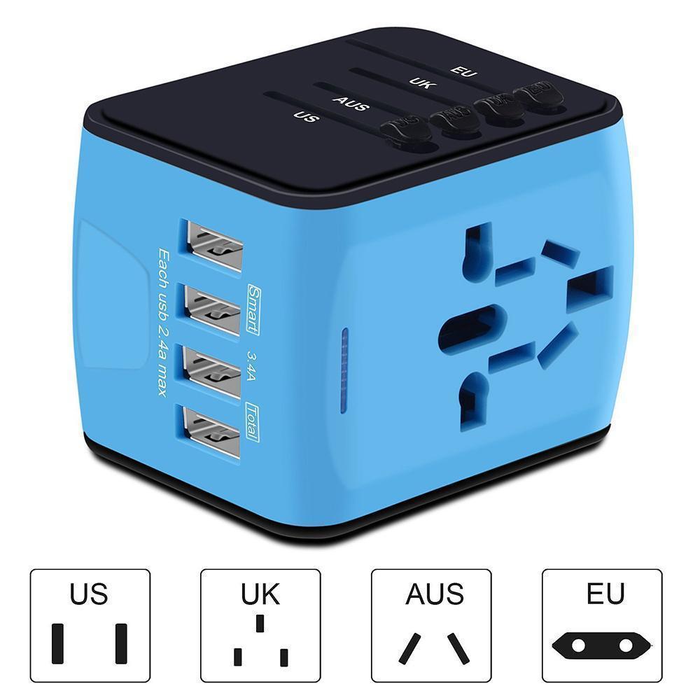 Lisslune | Bequee Universal World Plug Travel Adapter, blue