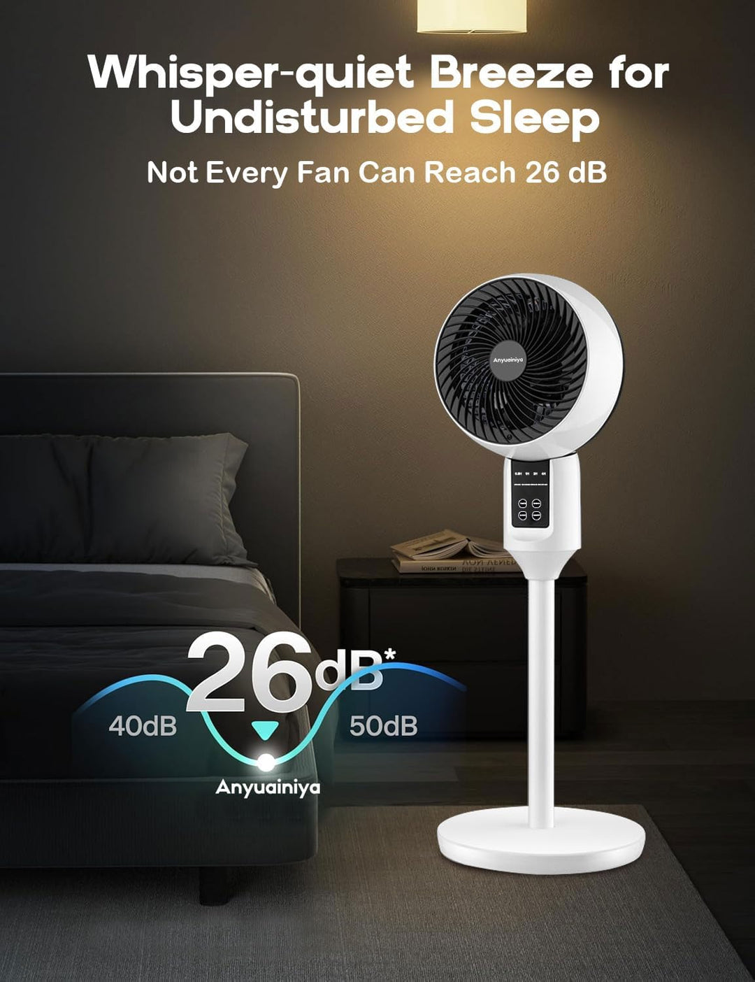 Lisslune | Adjustable Pedestal Fan with 3D Oscillation – Aerion