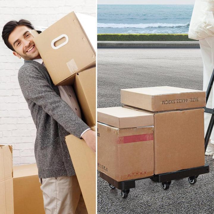 Lisslune | 6-Wheel Folding Hand Truck with 227 kg Capacity & Telescopic Handle – LoadMaster