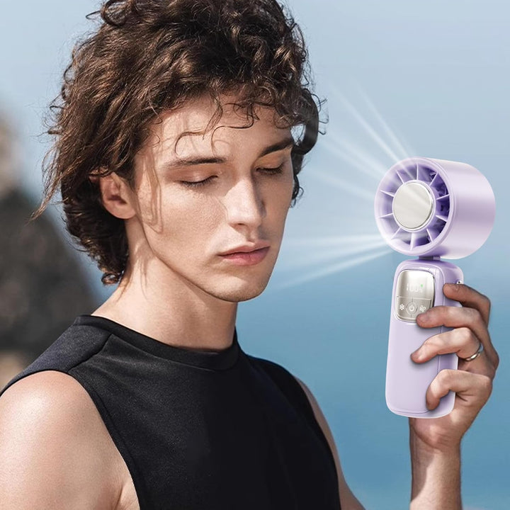 Lisslune | Portable Foldable Handheld Fan with LED Display 100 Speeds