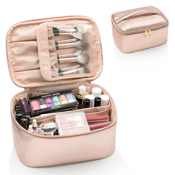 Lisslune | Practical Make-up Organizer for Traveling | With Compartments and Dividers