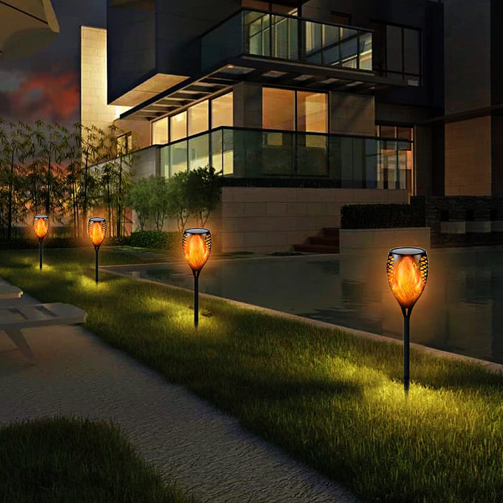 Lisslune | Solar-Tiki-Torches | Solar-Torch Light with Flickering Flame