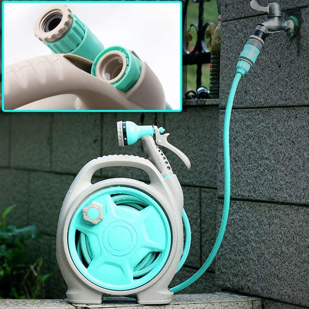 Lisslune | Practical hose reel with spray nozzle – Compact garden hose cart for easy watering