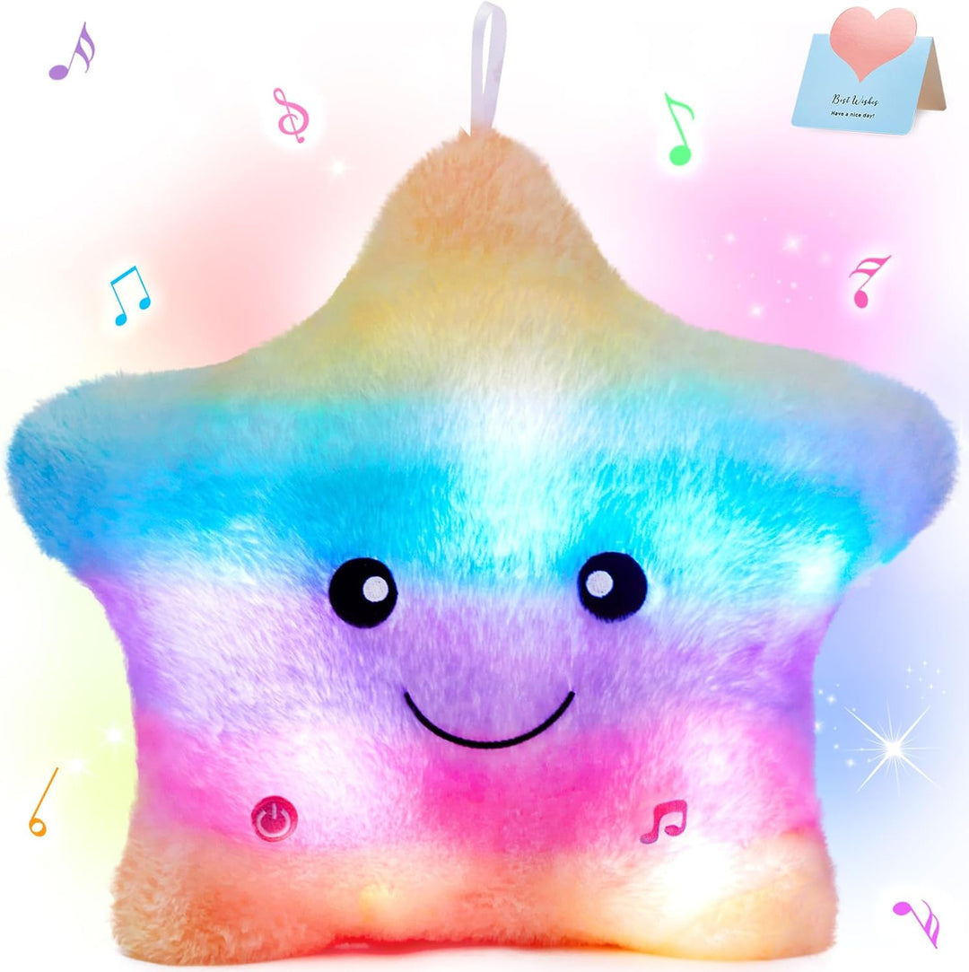 Lisslune | StarGlow Plush Night Light – Soft Stuffed Animal with Music and Light