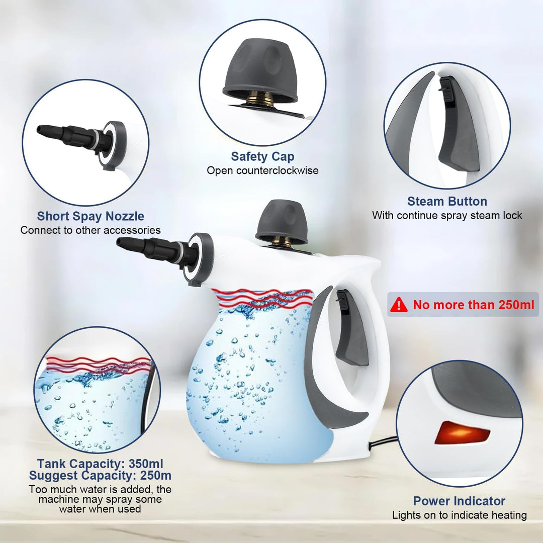 Lisslune | High-Pressure Handheld Steam Cleaner with 9-Piece Accessory Kit – Valtira