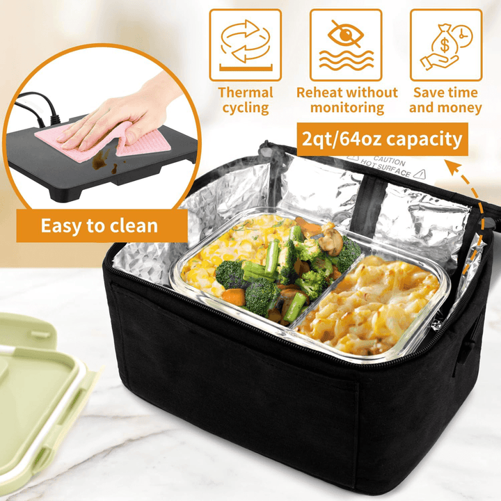 Lisslune | HeatGo Pro – Electric Portable Food Warmer Lunchbox with 3-in-1 Connection