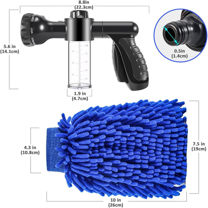 Lisslune | Multifunctional Car Wash Gun – Spray Gun with Microfiber Attachment for Thorough Cleaning