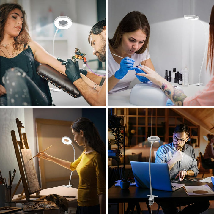 Lisslune | 3 Colour Modes LED Desk Clamp Lamp with  & Flexible Gooseneck – Selvara (1+1 FREE)