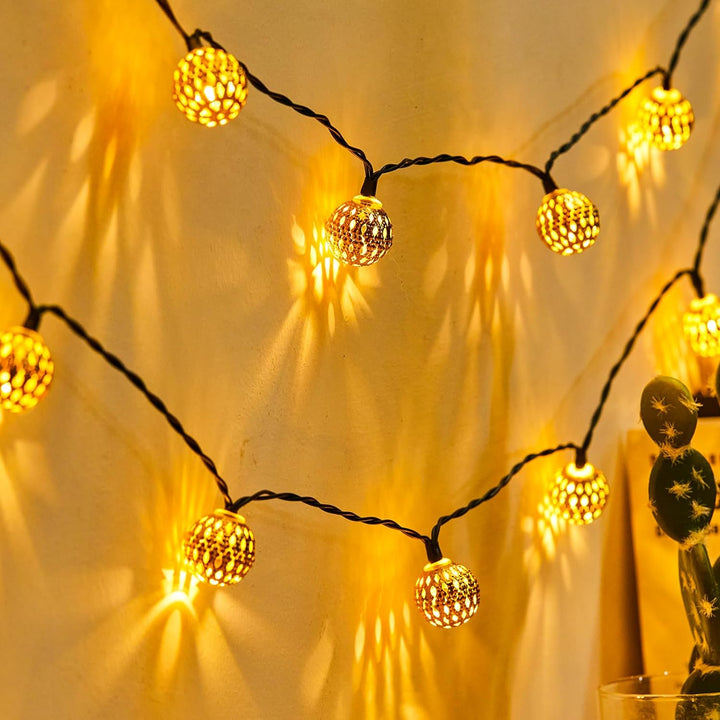 Lisslune | Moroccan Style Waterproof Solar String Lights - SunGlow Strings