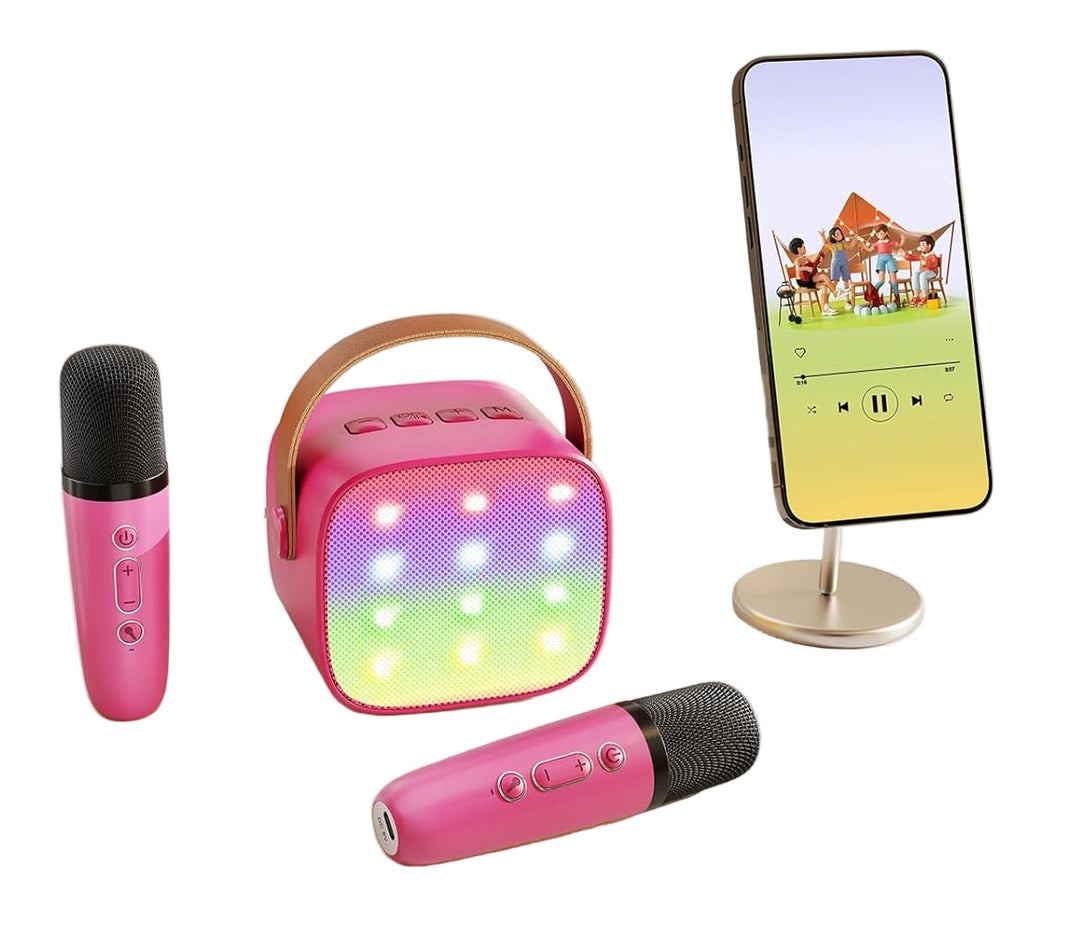 Lisslune | Portable Mini Karaoke Machine with Bluetooth Speaker & 2 Wireless Mics – Veylo