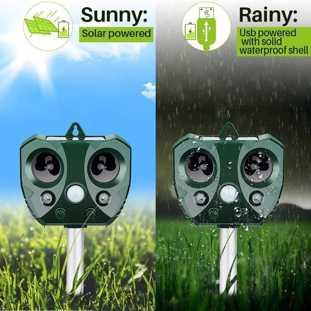 Lisslune | Effective Pest Repeller – Solar Ultrasonic Animal Deterrent for Garden