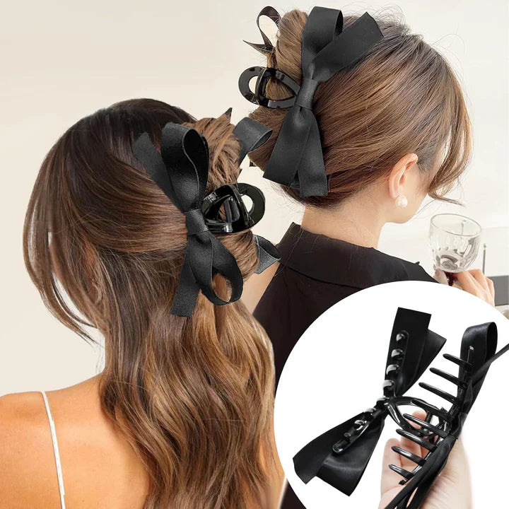 Lisslune | Large Hair Clips with Satin Bows