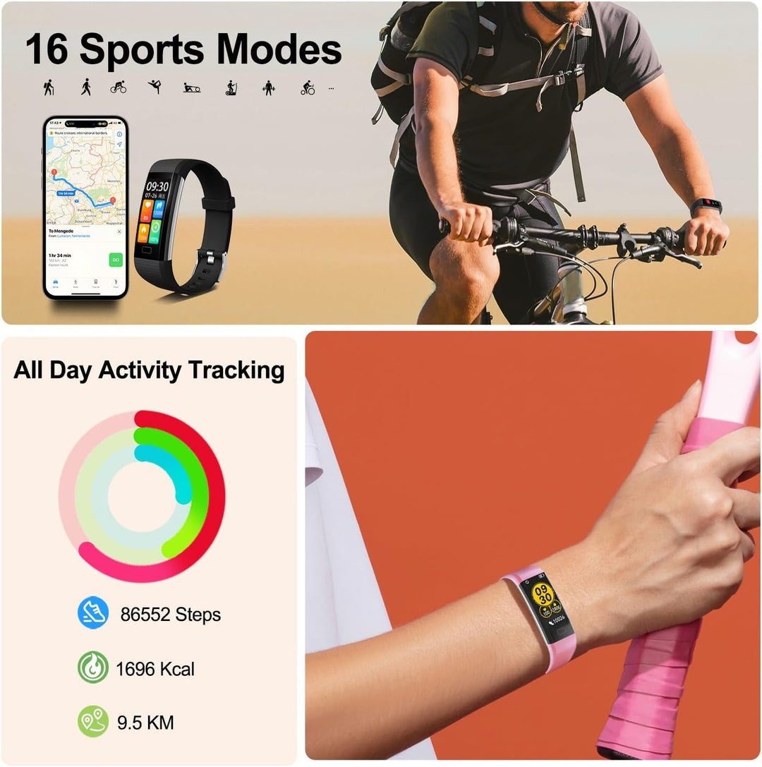 Lisslune | Blood Pressure and Heart Rate Monitor Smartwatch | Waterproof, Sleep Tracking & Fitness Insights for Daily Health Management