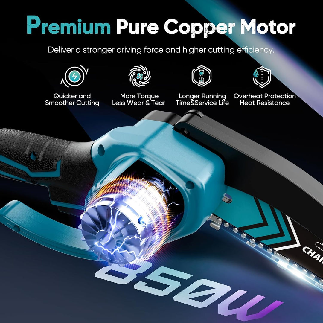 Lisslune | Cordless Mini Chainsaw 6 Inch with LED Light & 21V Battery – TimberCut