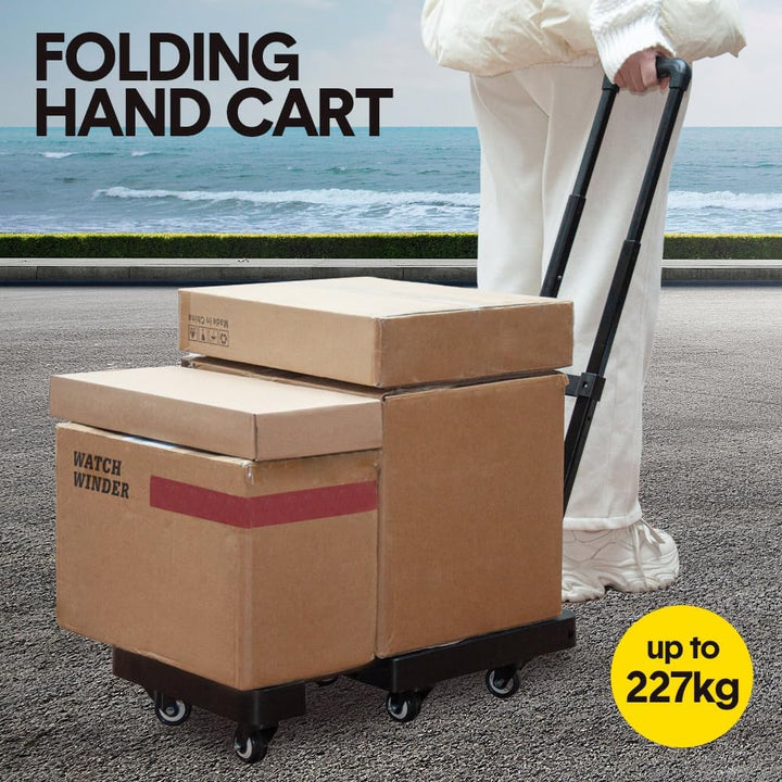 Lisslune | 6-Wheel Folding Hand Truck with 227 kg Capacity & Telescopic Handle – LoadMaster