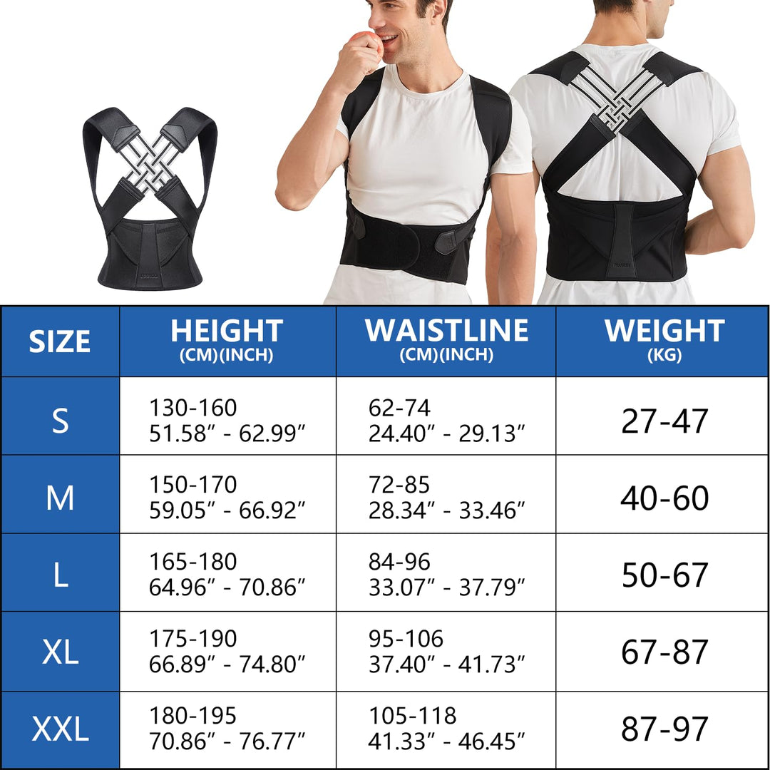 Lisslune | Back Posture Corrector | Adjustable, Breathable Design for Men & Women to Improve Posture and Reduce Back Pain