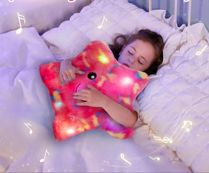 Lisslune | StarGlow Plush Night Light – Soft Stuffed Animal with Music and Light