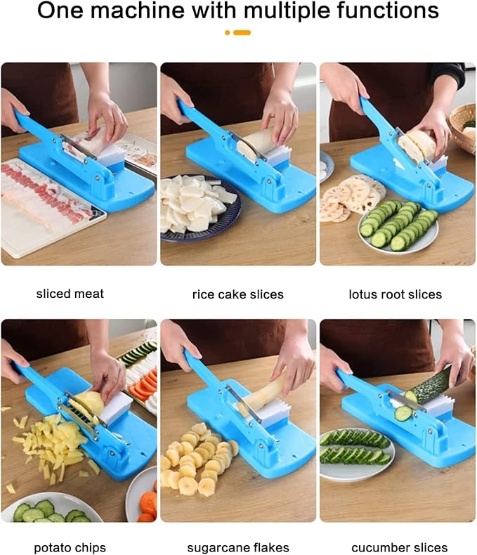 Lisslune | Manual Multifunctional Food Slicer – Robust Meat & Vegetable Slicer for Frozen Goods