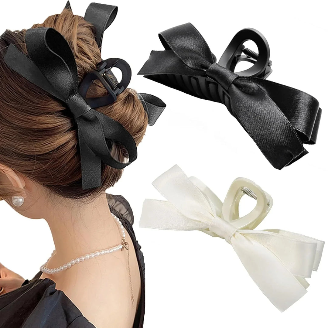 Lisslune | Large Hair Clips with Satin Bows