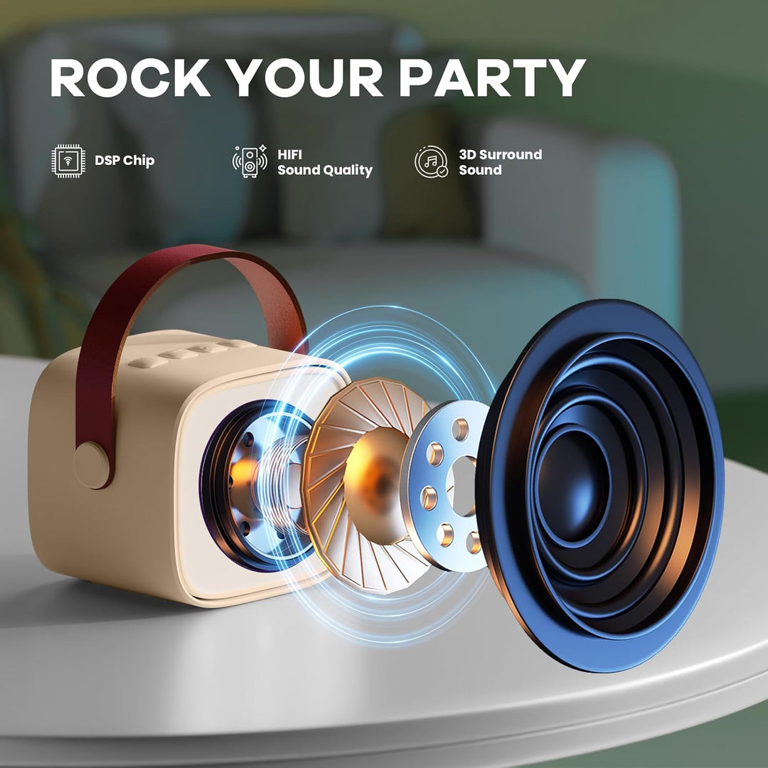 Lisslune | Portable Mini Karaoke Machine with Bluetooth Speaker & 2 Wireless Mics – Veylo