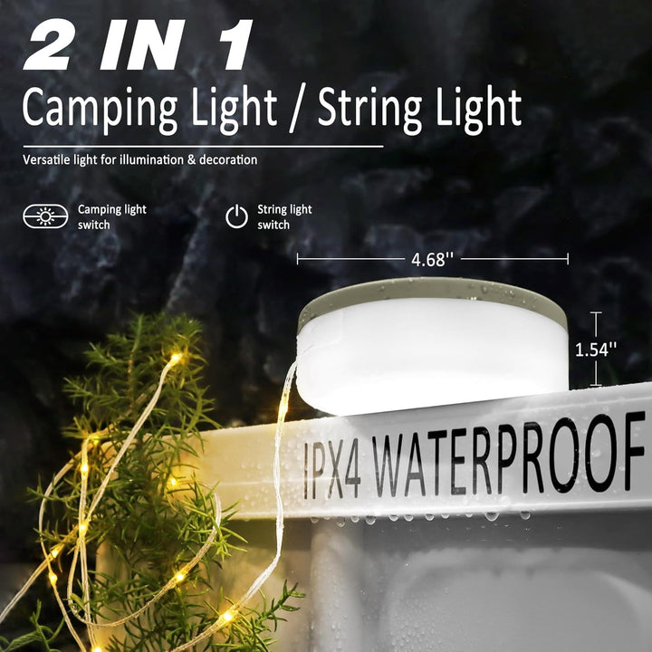 Lisslune | Portable LED Camping String Light – USB Rechargeable Waterproof Fairy Lights for Outdoor & Indoor Use (10m)