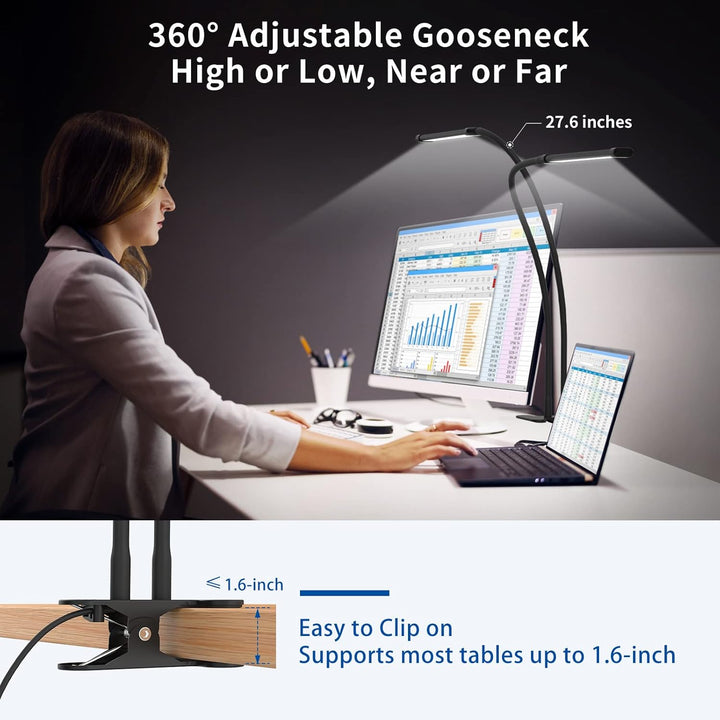 Lisslune | 77 LED Desk Clamp Lamp with 70cm Flexible Gooseneck – Ravien