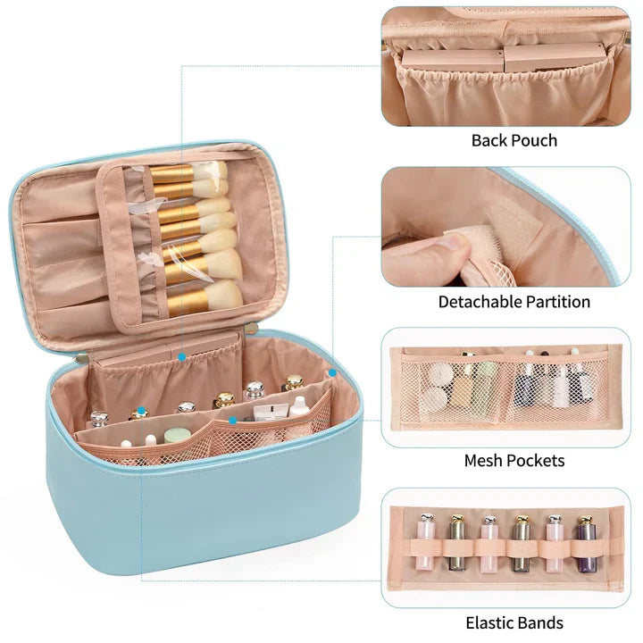 Lisslune | Practical Make-up Organizer for Traveling | With Compartments and Dividers