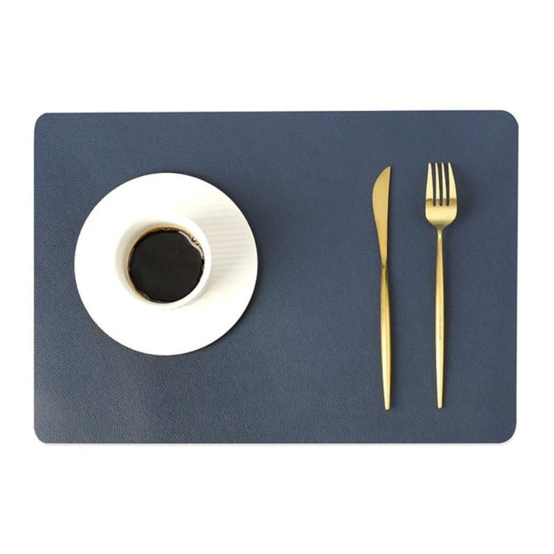 Lisslune | Modern Rectangular Waterproof PU Leather Place Mats