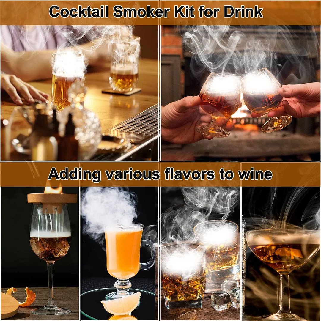 Lisslune | Cocktail Smoker with 8 flavors -Bourbon Whiskey Gifts for Men