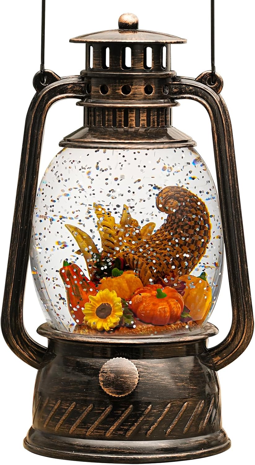 Lisslune | Autumn Gloss Decorative Lamp with Pumpkins – Warm LED Light and 6-Hour Timer