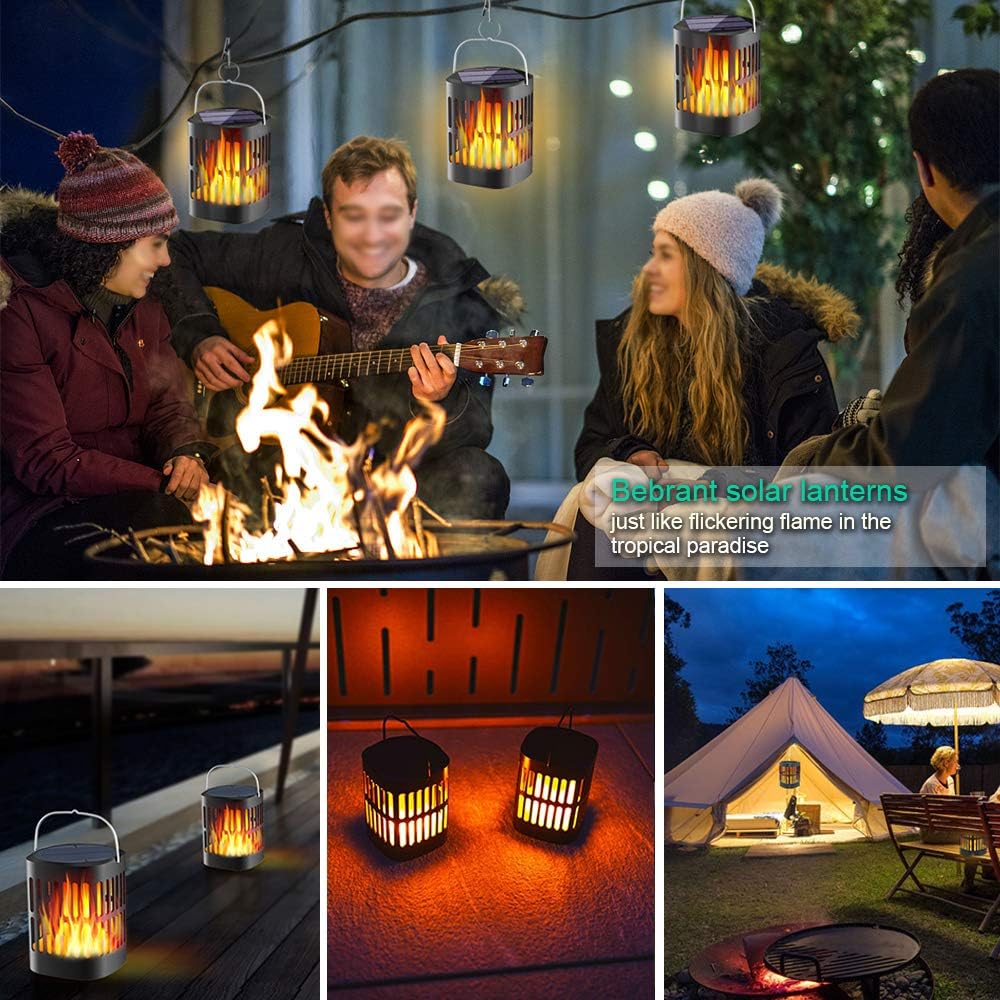 Lisslune | Solar LED Flame Lantern – Decorative Outdoor Lighting for Garden and Terrace with Hanging Possibility