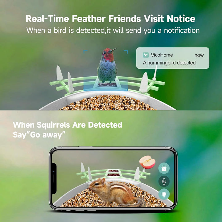 Lisslune | Smart Bird Feeder Camera with AI Recognition & Night Vision