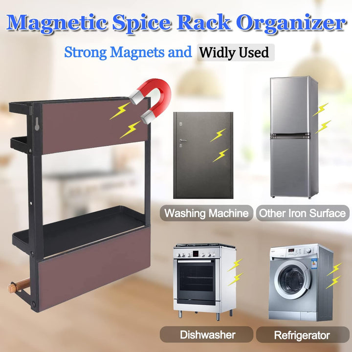 Lisslune | Magnetic Fridge Spice Rack with Paper Towel Holder – Oryden