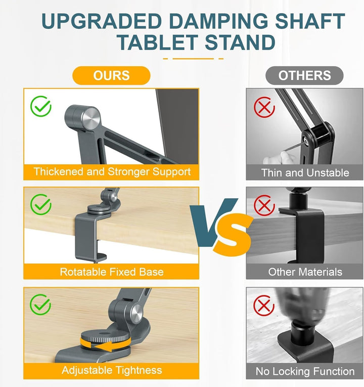 Lisslune | Adjustable Aluminum Tablet Desk Stand with 360° Rotation – Movaro