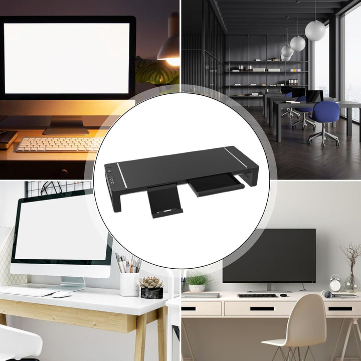 Lisslune | Height Adjustable Monitor Stand with Drawer – Stravon