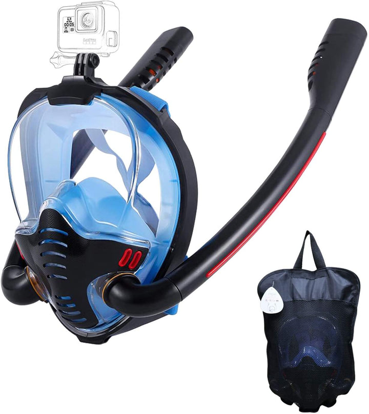 Lisslune | Snorkel mask with anti-fog cloths, 180-degree panoramic view HD