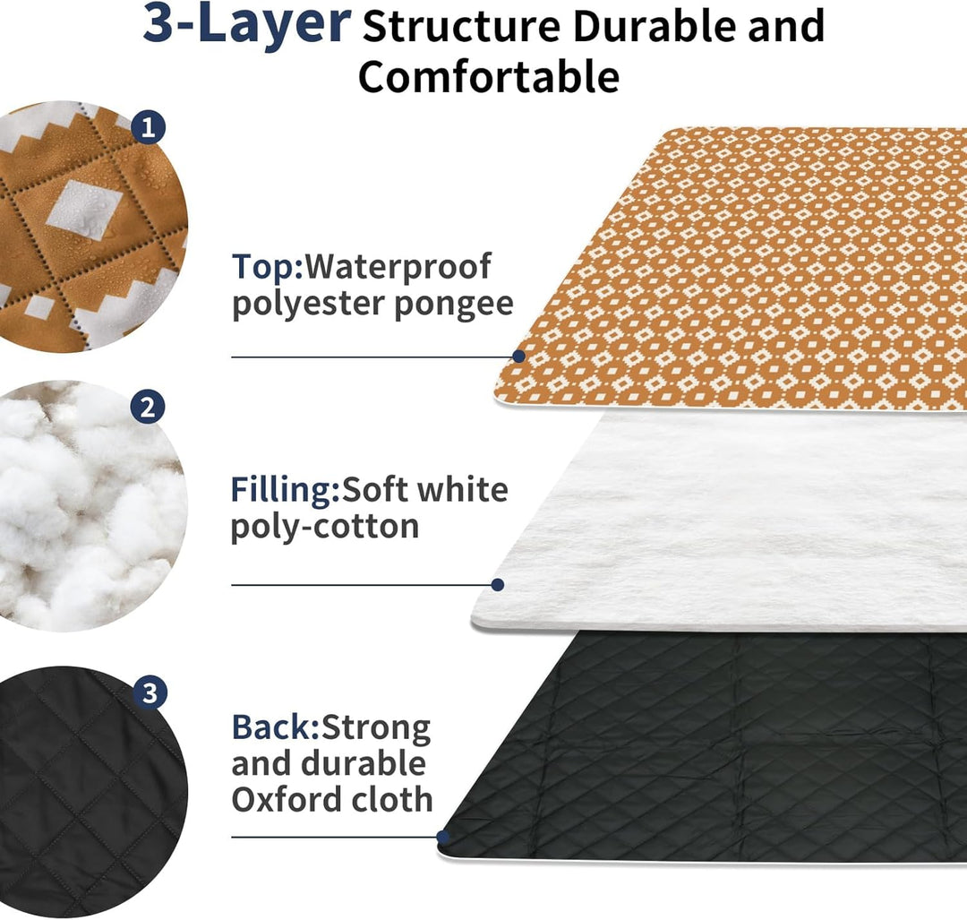 Lisslune | Extra Large Waterproof Picnic Blanket 200 × 200 cm with 3 Layers – MeadowRest