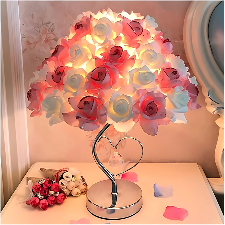 Lisslune | RoseLuxe - Elegant decorative lamp with silver stand