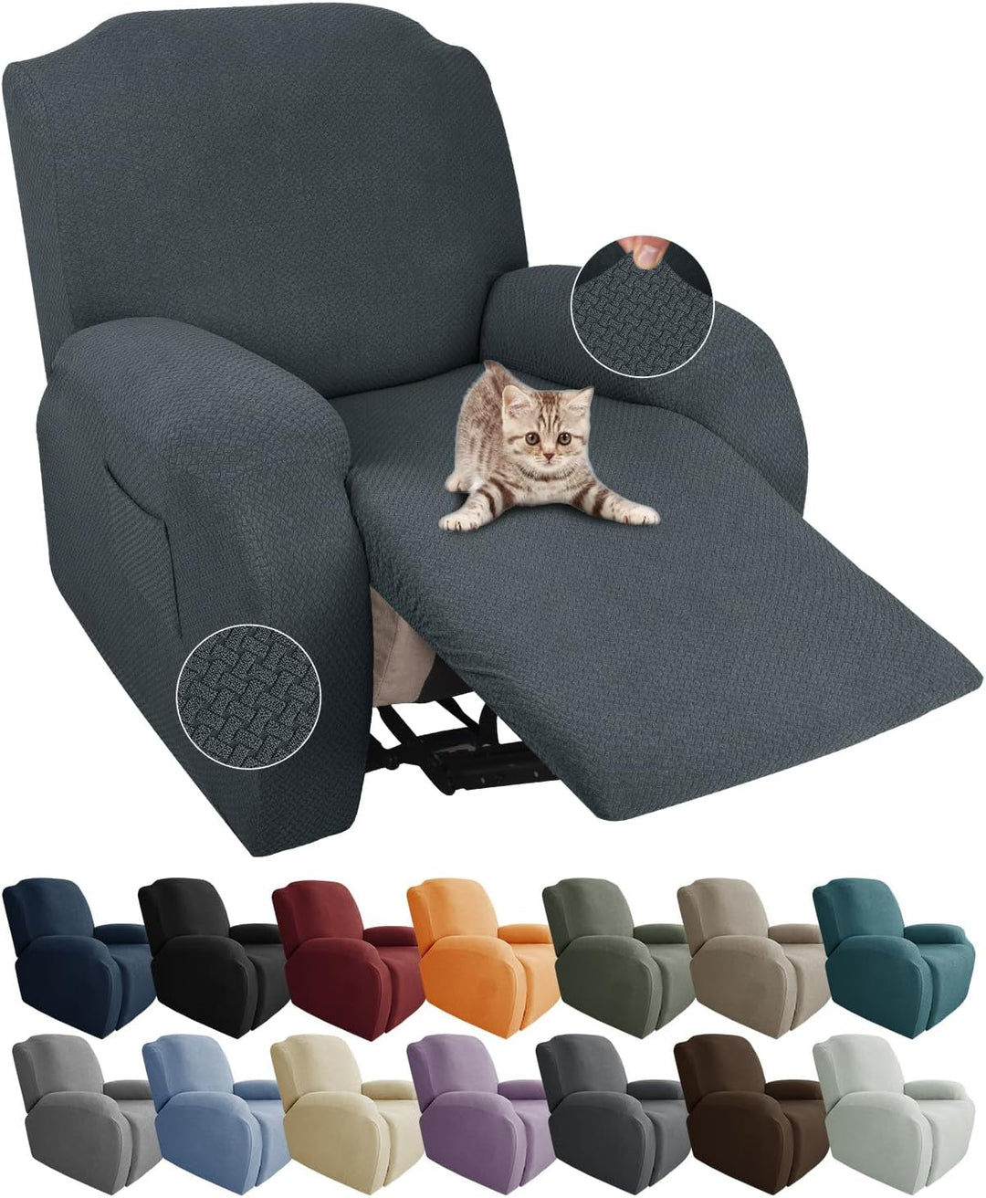 Lisslune | Stretch Recliner Chair Covers 4-Piece Set – CoverMate