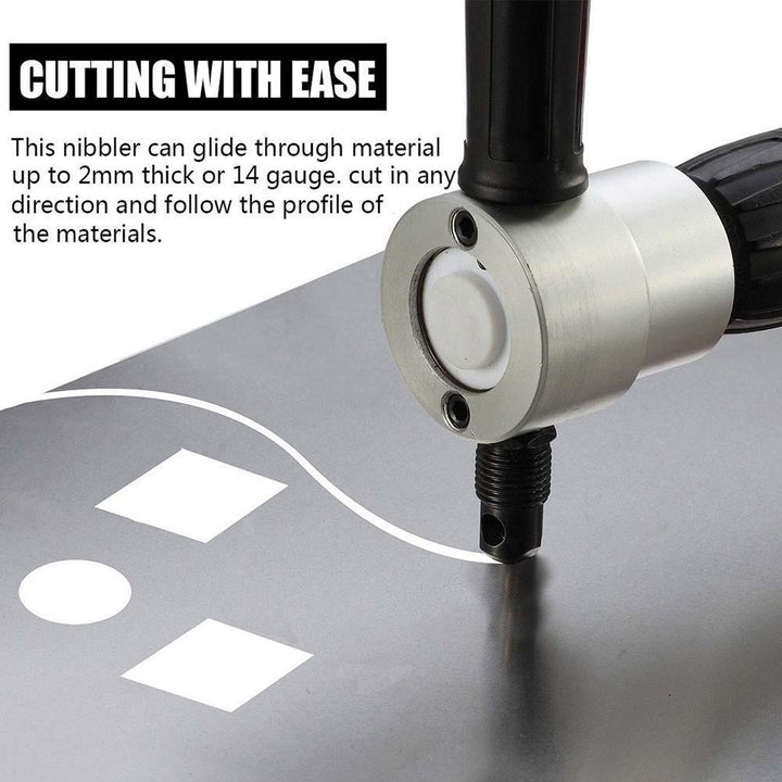 Lisslune | Nibbler Cutter Drill Attachment Double Head Metal Sheet