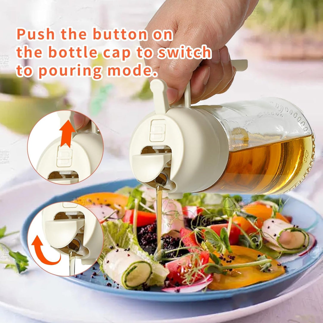 Lisslune | 2-in-1 Oil Dispenser Bottle | Oil Sprayer and Dispenser | Healthy Cooking