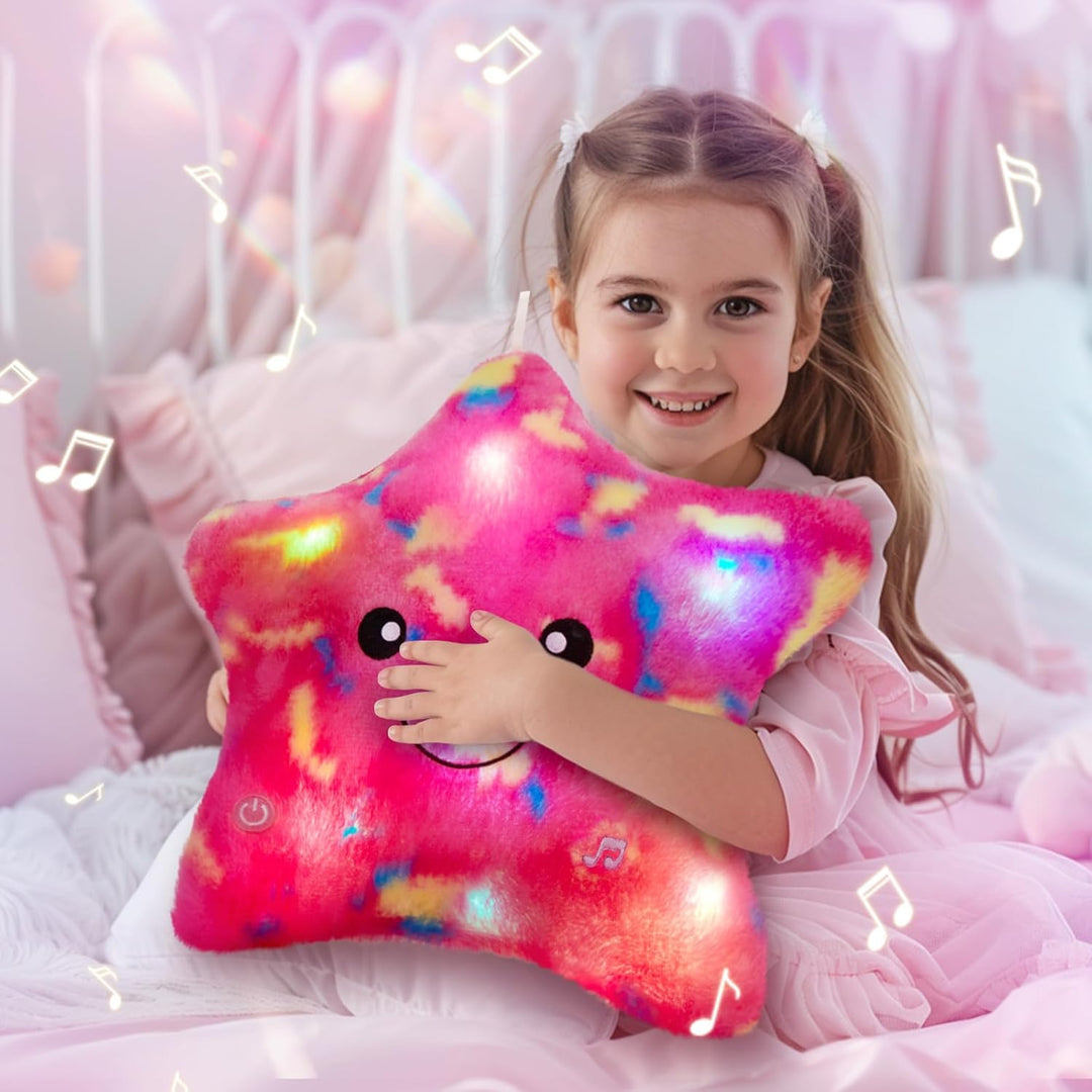 Lisslune | StarGlow Plush Night Light – Soft Stuffed Animal with Music and Light