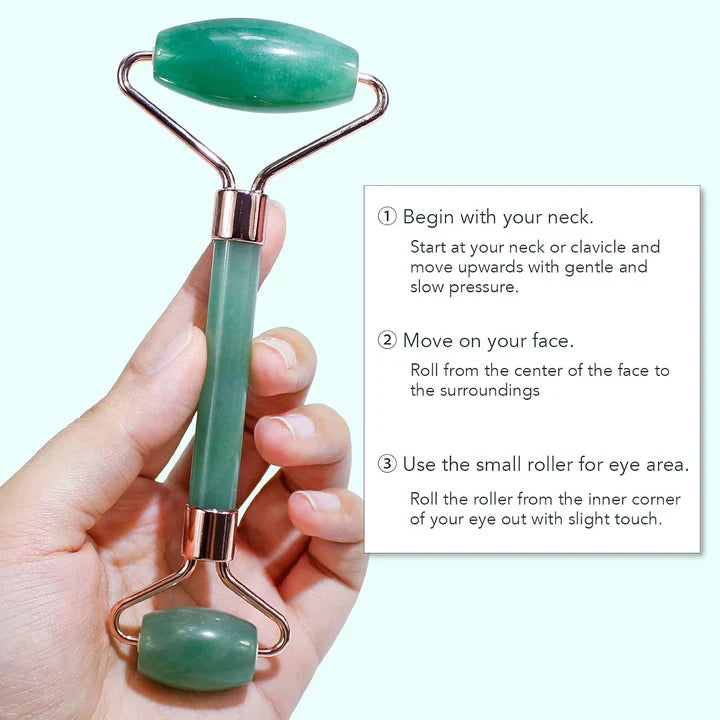 Lisslune | Instant Glow Gua Sha & Jade Roller Set | For radiant skin and natural relaxation