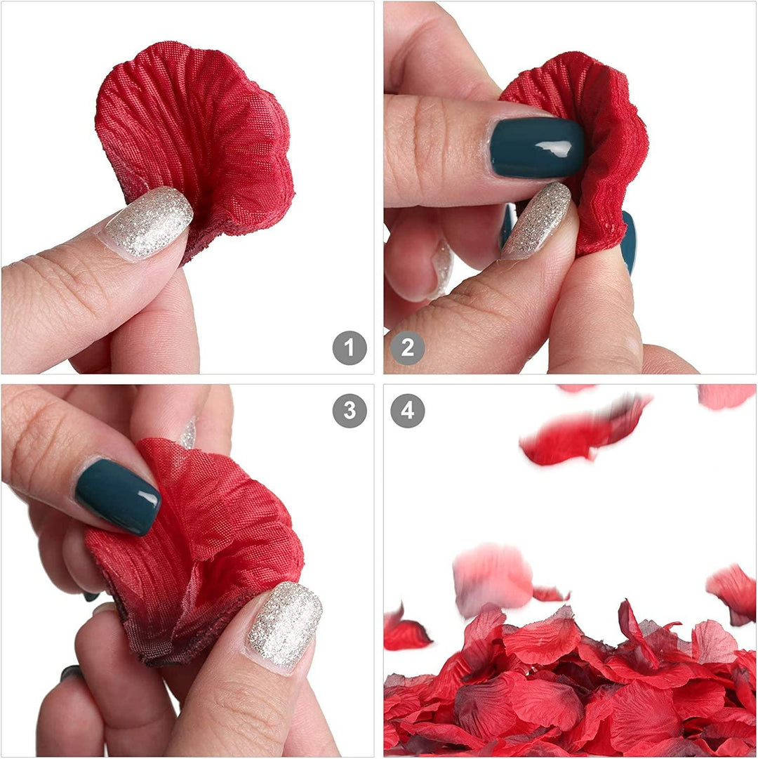 Lisslune | Romantic Elegance Silk Rose Petals Collection: 1000 Luxurious Red Petals for Memorable Celebrations