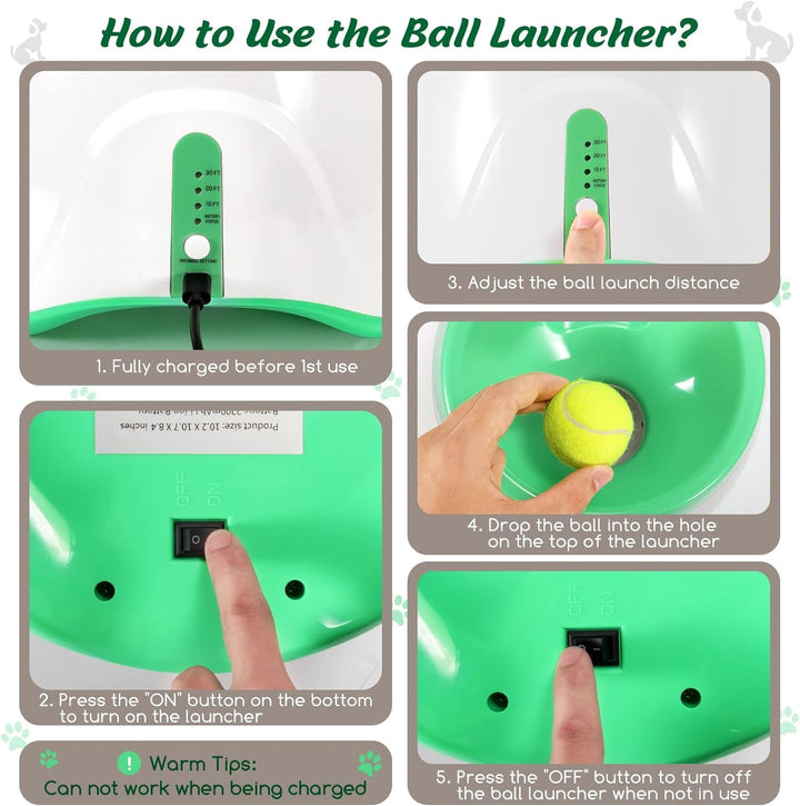 Lisslune | Automatic Dog Ball Launcher – 3 Distance Settings for Endless Fetch Fun