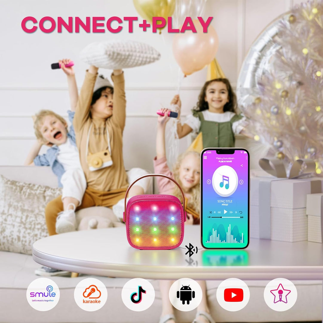 Lisslune | Portable Mini Karaoke Machine with Bluetooth Speaker & 2 Wireless Mics – Veylo