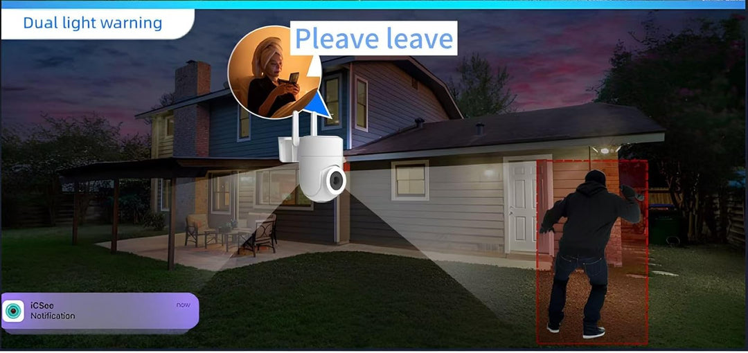 Lisslune | Outdoor & Indoor Security Camera 2K 355° View with Night Vision