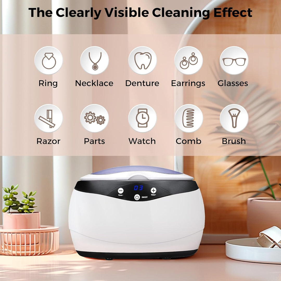 Lisslune | Ultrasonic Jewellery Cleaner 650ml with Watch Holder – ShineMate